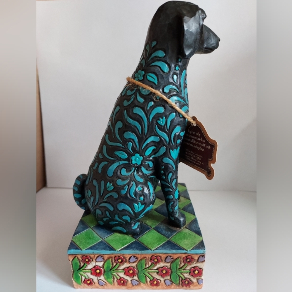 Jim Shore Heartwood Creek Black & Teal Decorative Dog Figurine Licorice - Picture 6 of 7